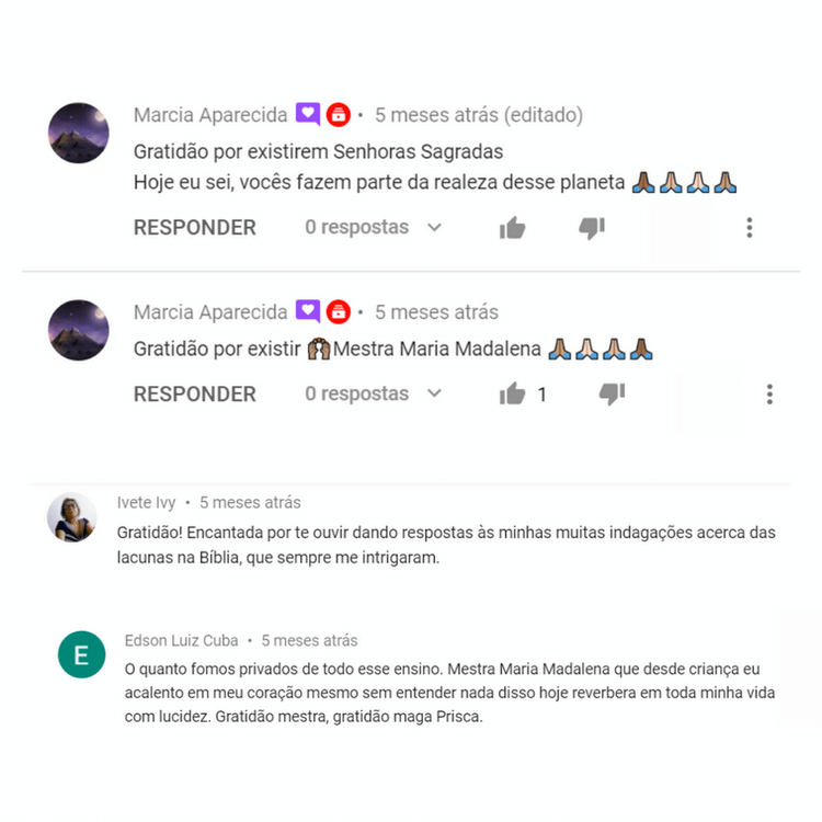 Experiências de alunos
